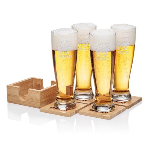 Corporate Gifts - Barware - Barware Gift Sets - Bamboo Coaster Gift Set - Sussex