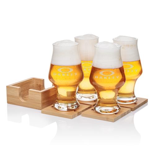 Corporate Gifts - Barware - Barware Gift Sets - Bamboo Coaster Gift Set - Hanover