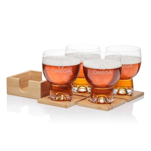 Corporate Gifts - Barware - Barware Gift Sets - Bamboo Coaster Gift Set - Dortmund