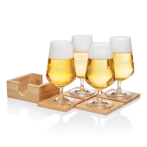 Corporate Gifts - Barware - Barware Gift Sets - Bamboo Coaster Gift Set - Breckland