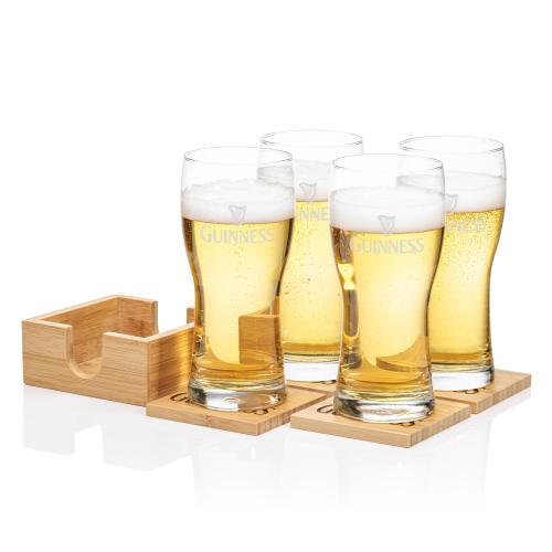 Corporate Gifts - Barware - Barware Gift Sets - Bamboo Coaster Gift Set - Salzburg