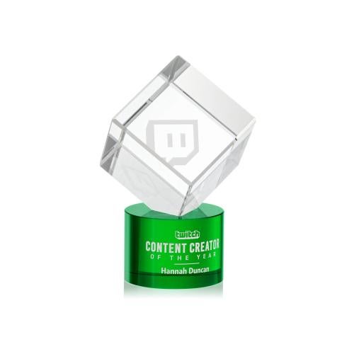 Recognition Awards - Crystal Awards - Burrill Award on Marvel Base - Green
