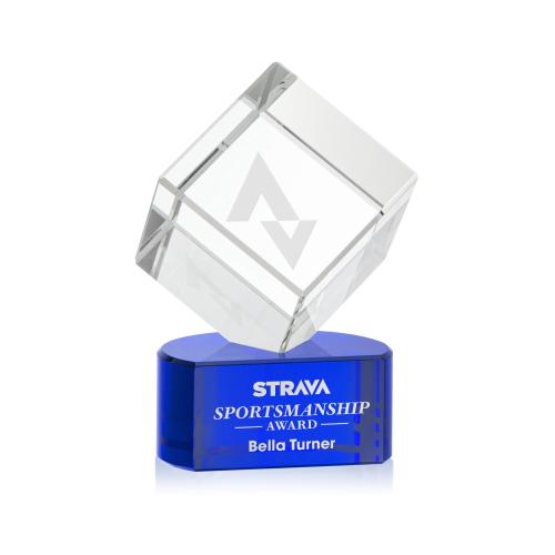 Recognition Awards - Crystal Awards - Burrill Award on Paragon Base - Blue