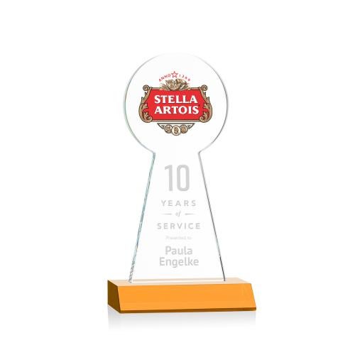 Recognition Awards - Crystal Awards - Laidlaw VividPrint&trade;/Etch Award - Amber
