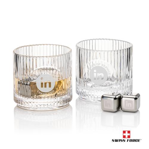Corporate Gifts - Barware - Barware Gift Sets - Swiss Force&reg; S/S Ice Cubes & 2 Dillard OTR