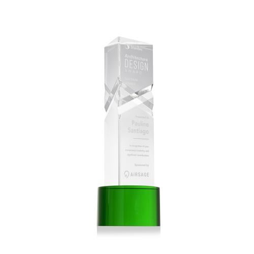 Recognition Awards - Crystal Awards - Oakham Award on Marvel Base - Green
