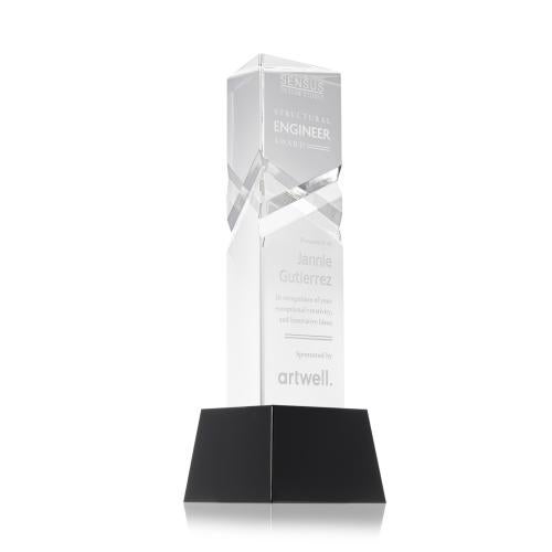 Recognition Awards - Crystal Awards - Oakham Award on Robson Base - Black