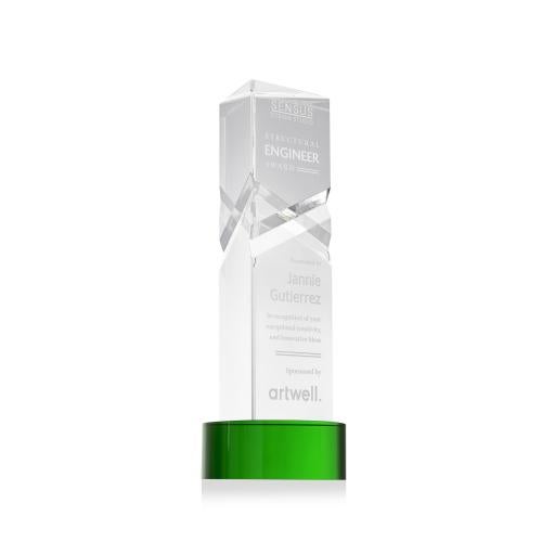 Recognition Awards - Crystal Awards - Oakham Award on Stanrich Base - Green