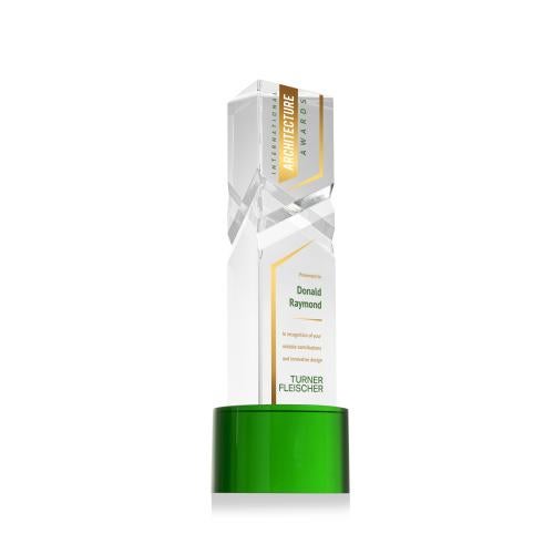 Recognition Awards - Crystal Awards - Oakham VividPrint&trade; Award on Marvel Base - Green