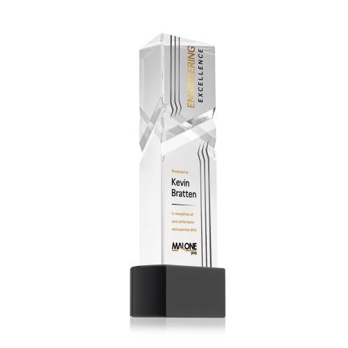 Recognition Awards - Crystal Awards - Oakham VividPrint&trade; Award on Paragon Base - Black
