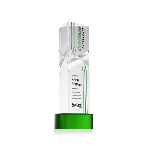 Recognition Awards - Crystal Awards - Oakham VividPrint&trade; Award on Stanrich Base - Green