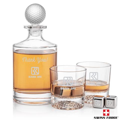 Corporate Gifts - Barware - Barware Gift Sets - Fairway Decanter Set & Ice Cubes