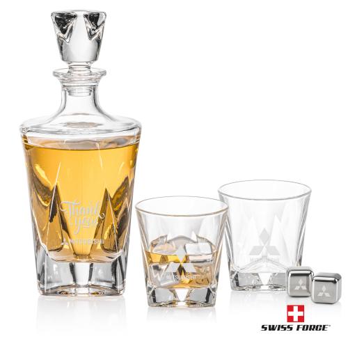 Corporate Gifts - Barware - Decanters - Oakhaven Decanter Set & Ice Cubes