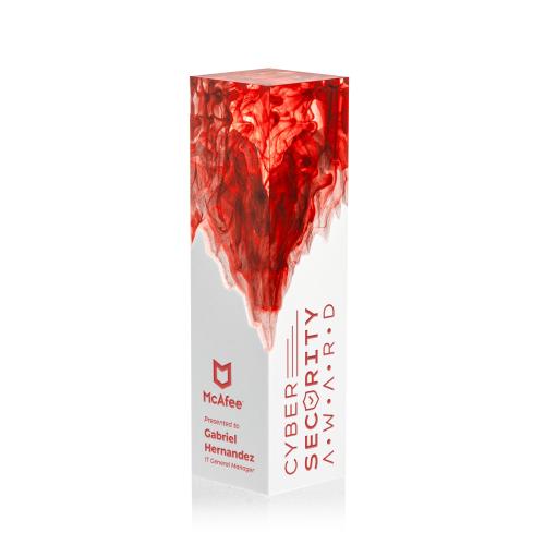 Recognition Awards - Glass Awards - Art Glass Awards - Brandino Award - Red