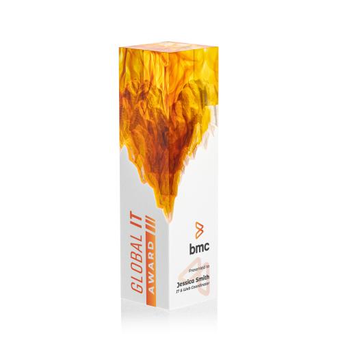 Recognition Awards - Glass Awards - Art Glass Awards - Brandino VividPrint&trade; Award - Orange