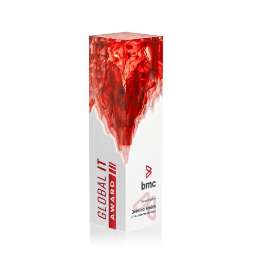 Recognition Awards - Glass Awards - Art Glass Awards - Brandino VividPrint&trade; Award - Red