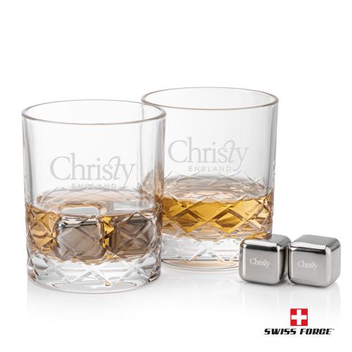 Corporate Gifts - Barware - Barware Gift Sets - Swiss Force&reg; S/S Ice Cubes & 2 Durham OTR