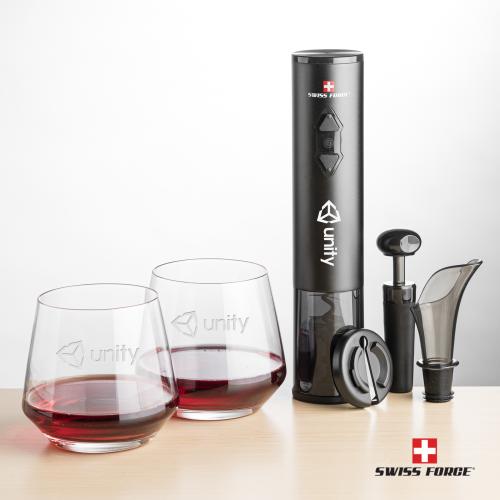 Corporate Gifts - Barware - Barware Gift Sets - Swiss Force&reg; Opener Set & Tucson Stemless Wine