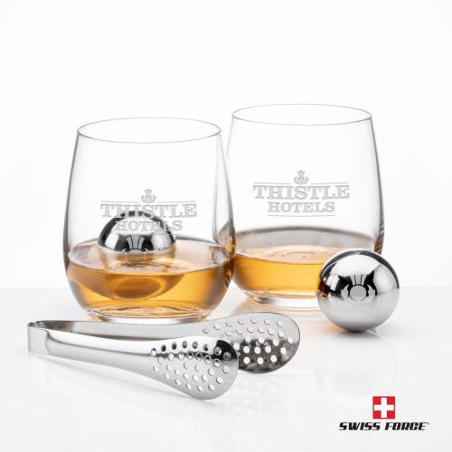 Corporate Gifts - Barware - Barware Gift Sets - Swiss Force&reg; S/S Balls & 2 Gibson OTR