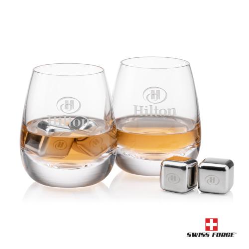 Corporate Gifts - Barware - Tumblers & Glasses - Swiss Force&reg; S/S Ice Cubes & 2 Dimasio OTR
