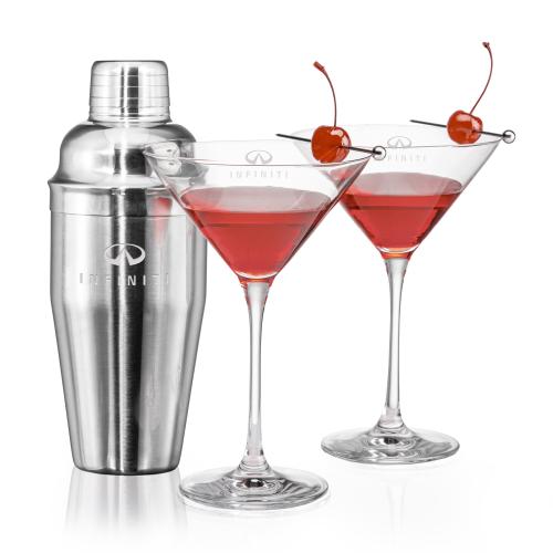 Corporate Gifts - Barware - Barware Gift Sets - Connoisseur Shaker & Santiago Martini Set