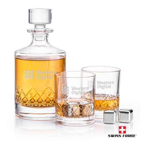 Corporate Gifts - Barware - Barware Gift Sets - Heceta Decanter Set & Ice Cubes