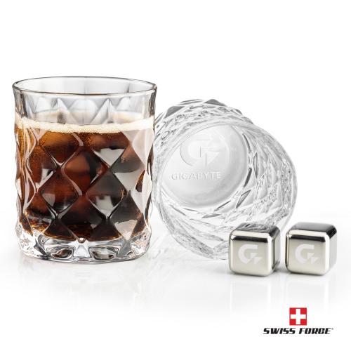 Corporate Gifts - Barware - Barware Gift Sets - Swiss Force&reg; S/S Ice Cubes & 2 Woodward OTR