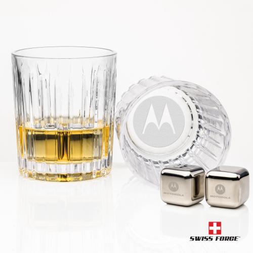 Corporate Gifts - Barware - Barware Gift Sets - Swiss Force&reg; S/S Ice Cubes & 2 Hartmann OTR