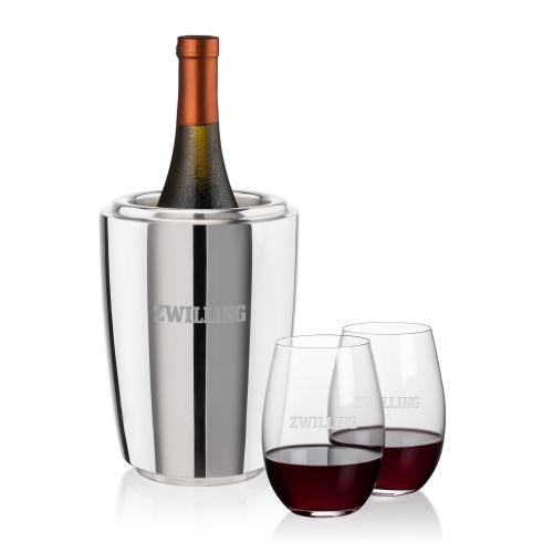 Corporate Gifts - Barware - Barware Gift Sets - Pescara Wine Cooler & Laurent Stemless Wine Set