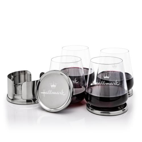 Corporate Gifts - Barware - Barware Gift Sets - Baldoni Coasters & Breckland Stemless Wine Set