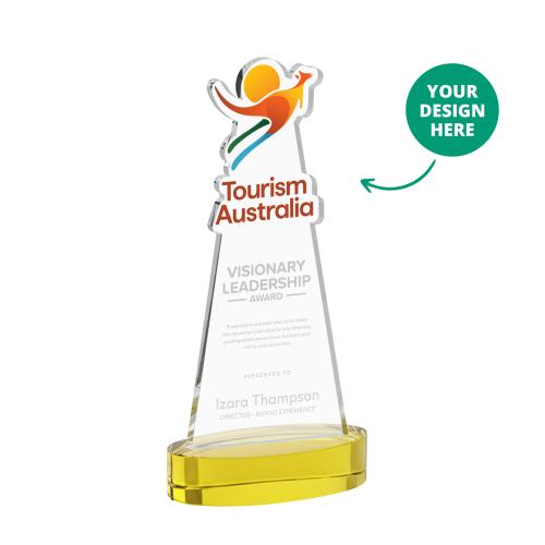 Recognition Awards - Crystal Awards - EdgeCraft Tapered Award on Alberton - Gold (via Ocean)
