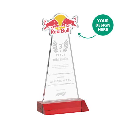 EdgeCraft Tapered Award on Mitered - Red (via Ocean) Recognition Awards - Crystal Awards - EdgeCraft Tapered Award on Mitered - Red (via Ocean)