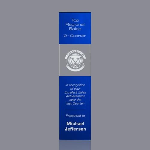 Recognition Awards - Crystal Awards - Araceli Tower 3D Award - Blue