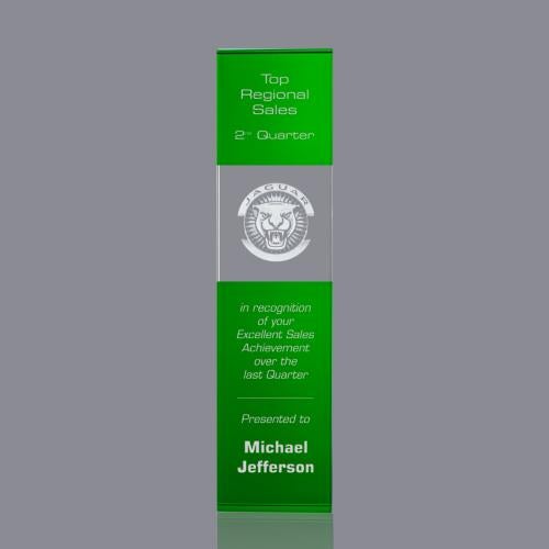 Recognition Awards - Crystal Awards - Araceli Tower 3D Award - Green