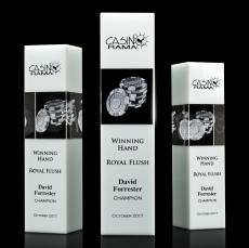 Araceli Tower 3D Award - White - 3D Engraved Crystal Awards