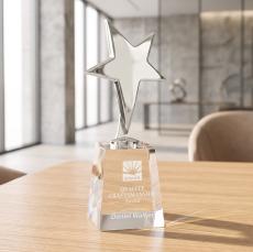 Tuscany Chrome Star on Celestina Base - Clear - Star Awards