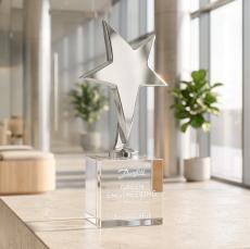 Tuscany Chrome Star on Granby Base - Clear - Star Awards