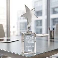 Tuscany Chrome Star on Lexington Base - Clear - Star Awards