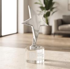Tuscany Chrome Star on Marvel Base - Clear - Star Awards