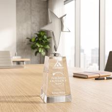 Tuscany Chrome Star on Novita Base - Clear - Star Awards