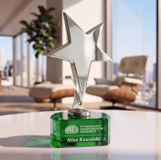 Tuscany Chrome Star on Paragon Base - Green - Star Awards