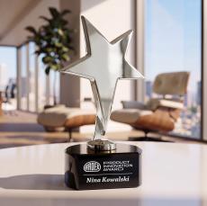Tuscany Chrome Star on Paragon Base - Black - Star Awards