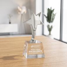 Tuscany Chrome Star on Robson Base - Clear - Star Awards