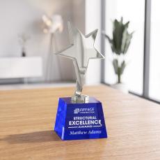 Tuscany Chrome Star on Robson Base - Blue - Star Awards