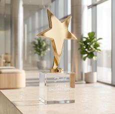 Tuscany Gold Star on Granby Base - Clear - Star Awards