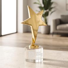 Tuscany Gold Star on Marvel Base - Clear - Star Awards