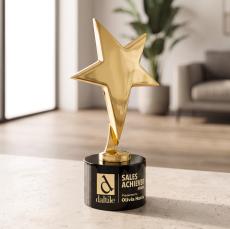 Tuscany Gold Star on Marvel Base - Black - Star Awards