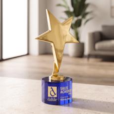 Tuscany Gold Star on Marvel Base - Blue - Star Awards