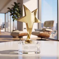 Tuscany Gold Star on Paragon Base - Clear - Star Awards