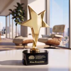 Tuscany Gold Star on Paragon Base - Black - Star Awards
